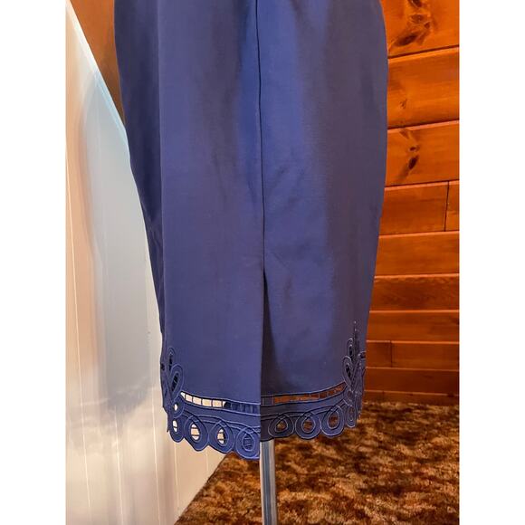 Ted Baker London Verita Cutout Sheath Shift Navy Blue Dress sz 3 / sz M - Picture 6 of 10